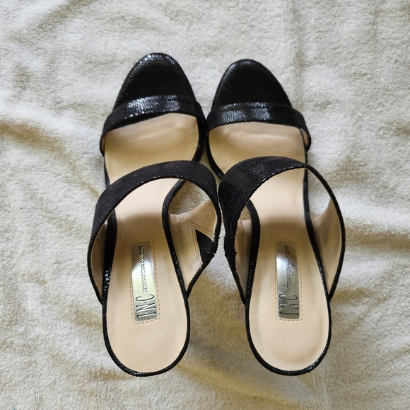 I-N-C International Concepts High Heel Stilletto Sandal Gloss Black / Tan - Picture 3 of 11